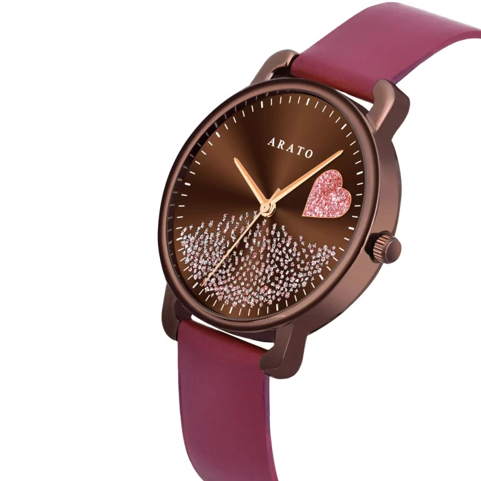 Women's Brown Dial Round Watch