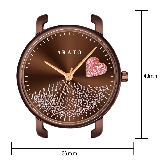 Women's Brown Dial Round Watch