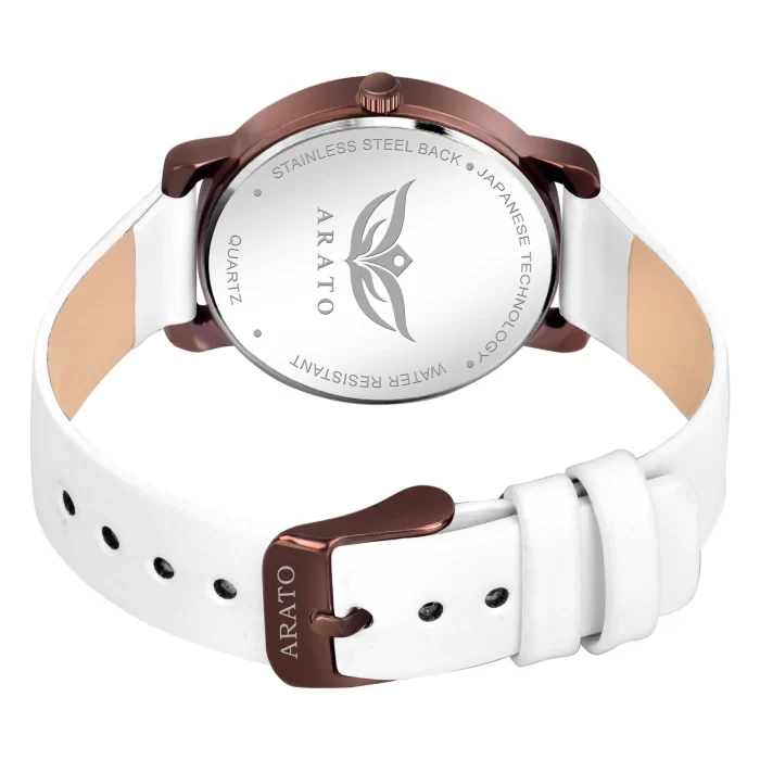 Women's Silver & Brown Round Watch