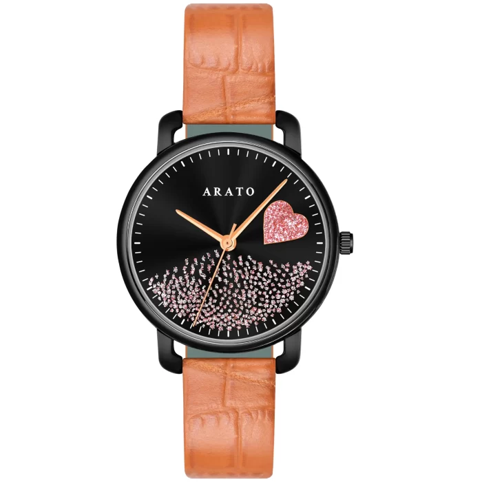 Women's Black Round Watch