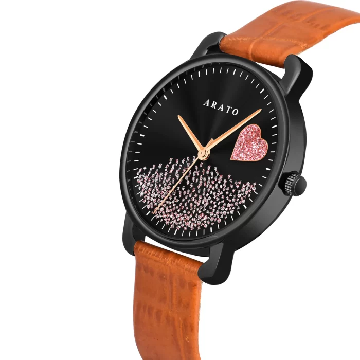 Women's Black Round Watch