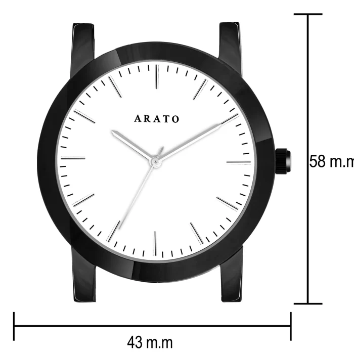 Men's Black & White Minimal Watch